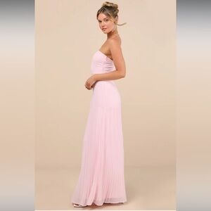 NWT- Celebratory Aesthetic Pink Pleated Strapless Dress